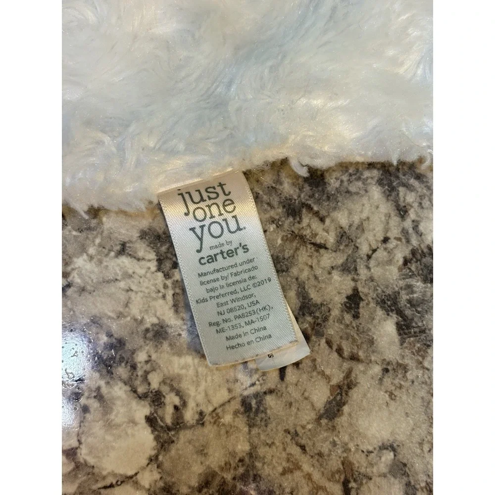 Carters Just‎ One You White Sheep Lovey Soft Security Blanket Reversible VGUC